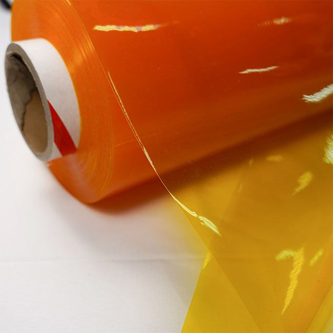 6P Anti-static Anti-aging Orange Color 0.1-0.5mm Super Clear Transparent Film for Clothes Bags Curtain